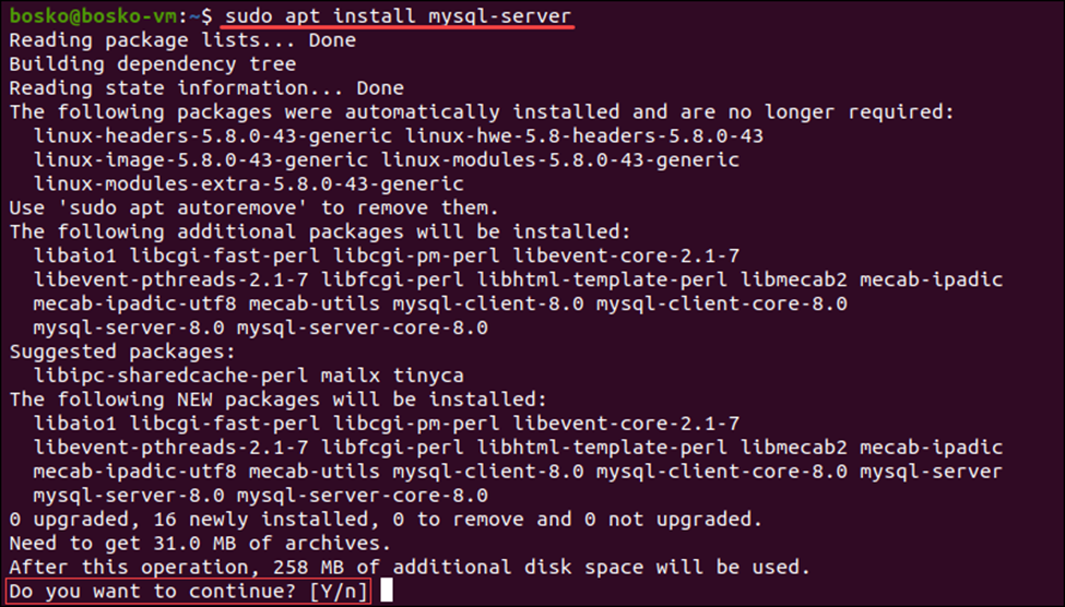 install MySQL Server