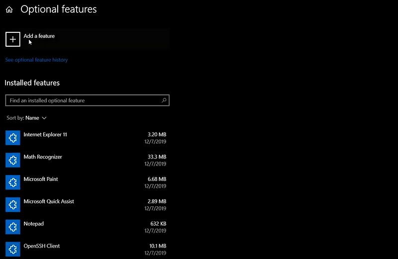 Installing RSAT on Windows 10 using Windows Settings