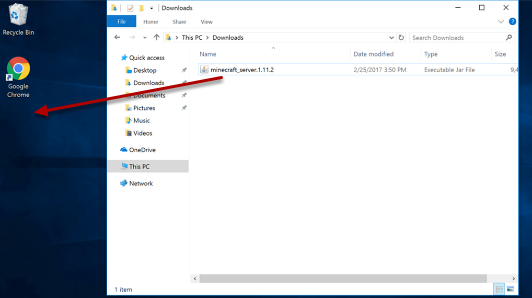 Open the Downloads folder and move Minecraft Server