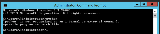 If Python is not installed, you will see this message